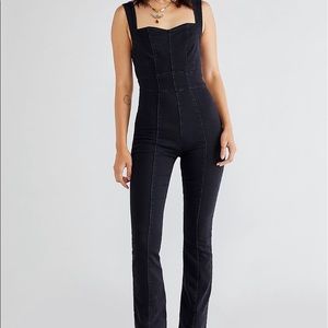 Free People denim overall jumpsuit